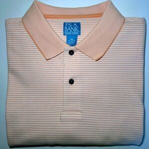 Jos. A. Bank Short Sleeve Pique Polo Shirt Size XXL Light Orange Stays Cool